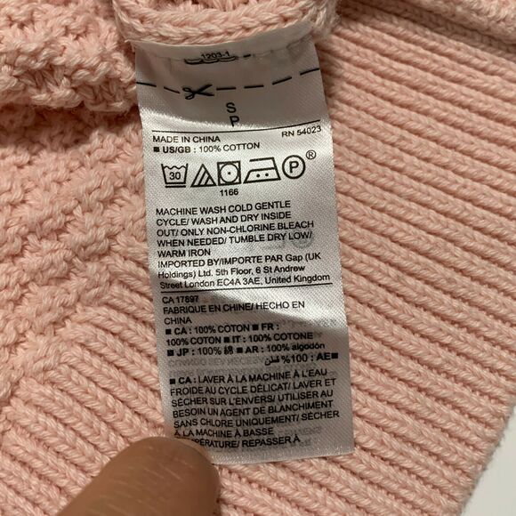 Gap Sweater Small Women's Pink Knitted Long Sleeve Crew Neck Cotton Warm - Picture 8 of 8